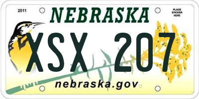 NE license plate XSX207