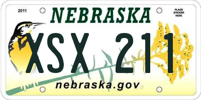 NE license plate XSX211