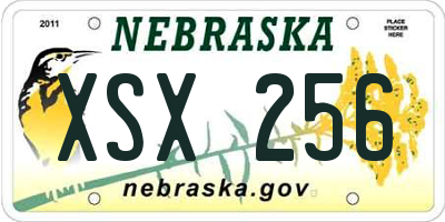NE license plate XSX256