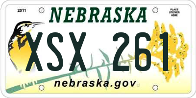 NE license plate XSX261
