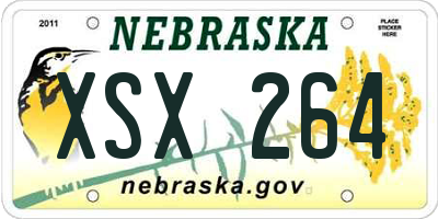 NE license plate XSX264