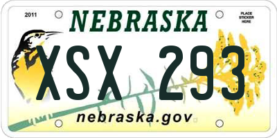 NE license plate XSX293