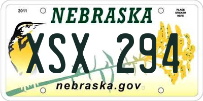 NE license plate XSX294