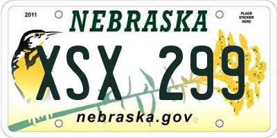 NE license plate XSX299