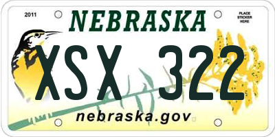 NE license plate XSX322