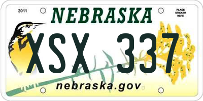 NE license plate XSX337