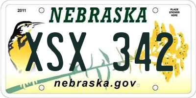 NE license plate XSX342