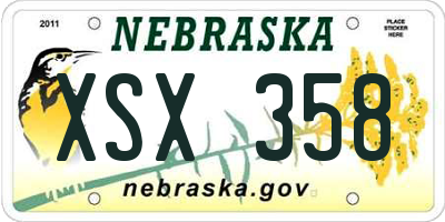 NE license plate XSX358