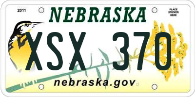 NE license plate XSX370