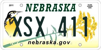 NE license plate XSX411