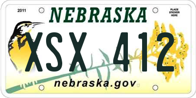 NE license plate XSX412