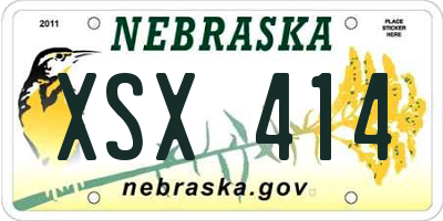 NE license plate XSX414