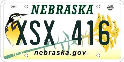 NE license plate XSX416