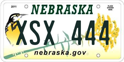 NE license plate XSX444