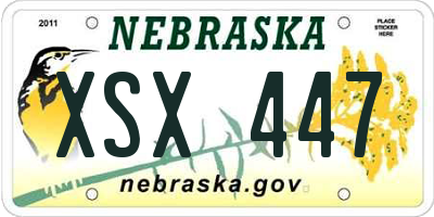 NE license plate XSX447