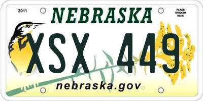 NE license plate XSX449