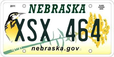 NE license plate XSX464