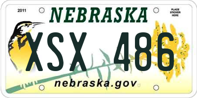 NE license plate XSX486