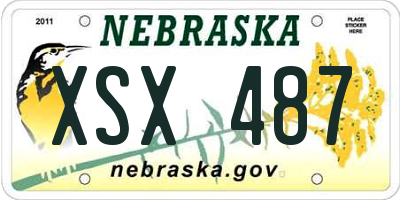 NE license plate XSX487