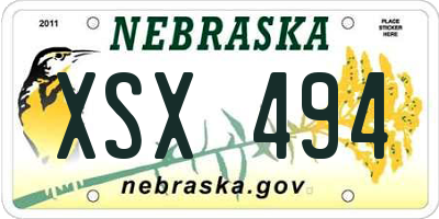 NE license plate XSX494