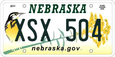 NE license plate XSX504