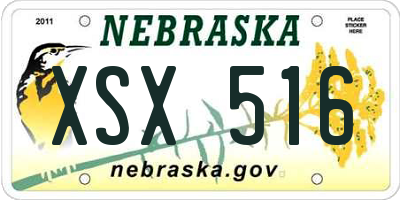 NE license plate XSX516