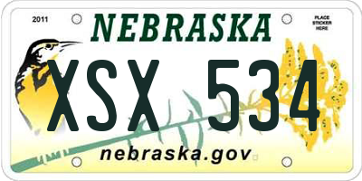 NE license plate XSX534