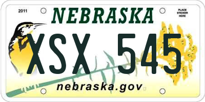 NE license plate XSX545