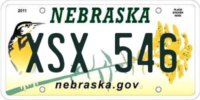 NE license plate XSX546