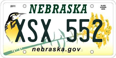 NE license plate XSX552