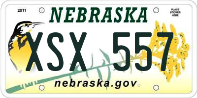NE license plate XSX557
