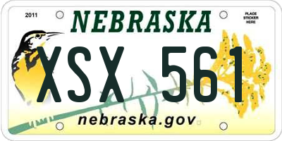 NE license plate XSX561