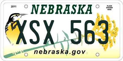 NE license plate XSX563