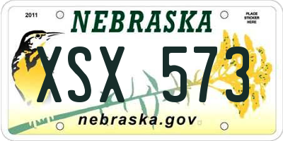 NE license plate XSX573