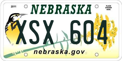 NE license plate XSX604
