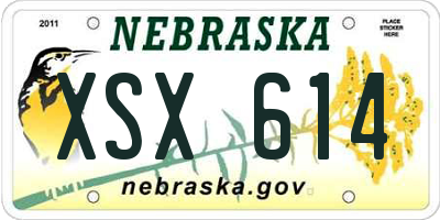 NE license plate XSX614