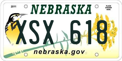 NE license plate XSX618