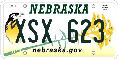 NE license plate XSX623