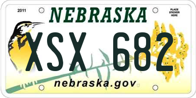 NE license plate XSX682
