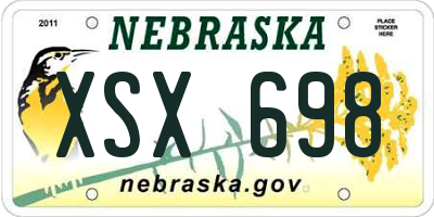 NE license plate XSX698