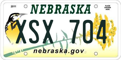 NE license plate XSX704