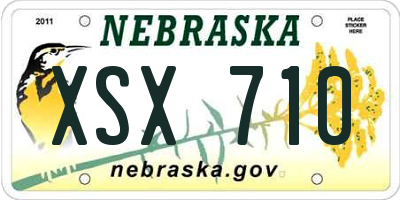 NE license plate XSX710
