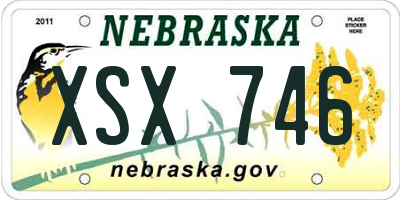 NE license plate XSX746