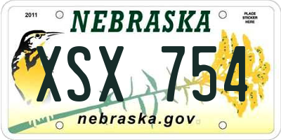 NE license plate XSX754