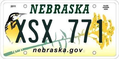NE license plate XSX771