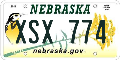 NE license plate XSX774