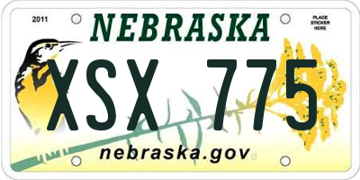 NE license plate XSX775