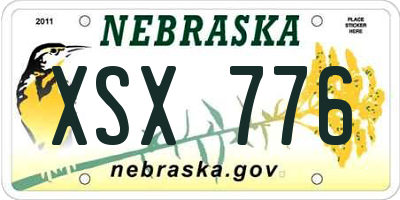 NE license plate XSX776
