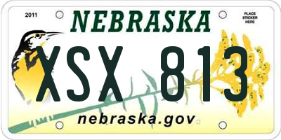 NE license plate XSX813