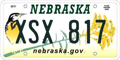 NE license plate XSX817